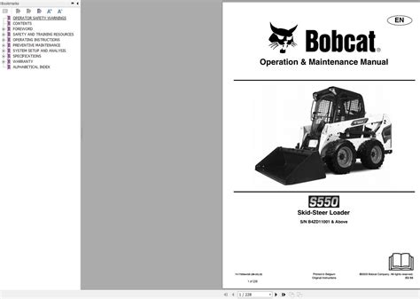 bobcat s550 parts manual